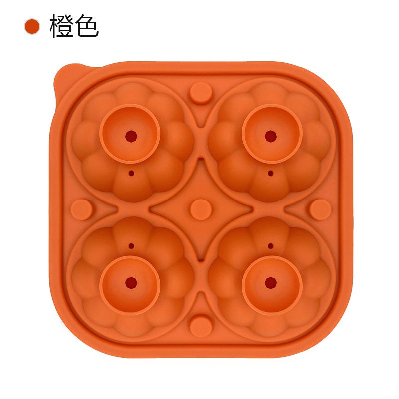 冰格/硅胶冰格/骷髅头冰格模具/冰块模具盒/制冰杯白底实物图