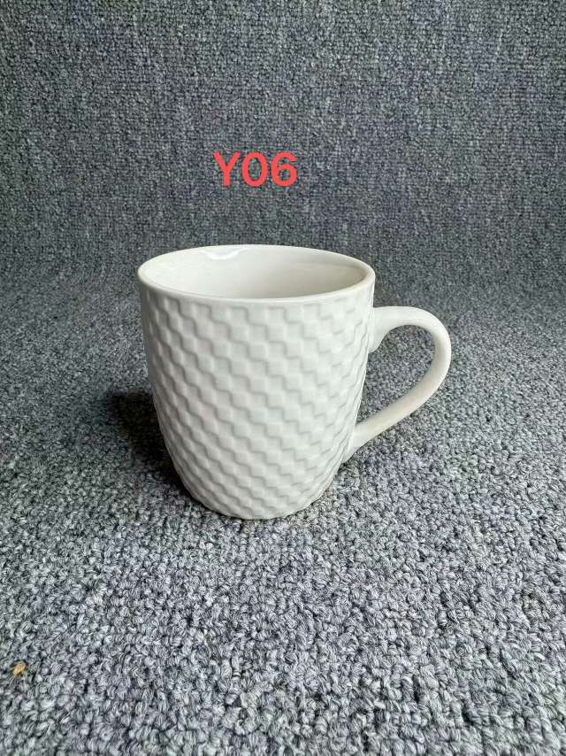 浮雕咖啡杯陶瓷杯咖啡陶瓷杯，小白杯