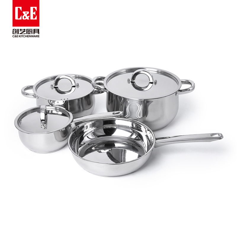 C&E創(chuàng)藝鍋具4件套不粘煎鍋奶鍋不同容量湯鍋多功能鍋具廚房用品家用詳情3