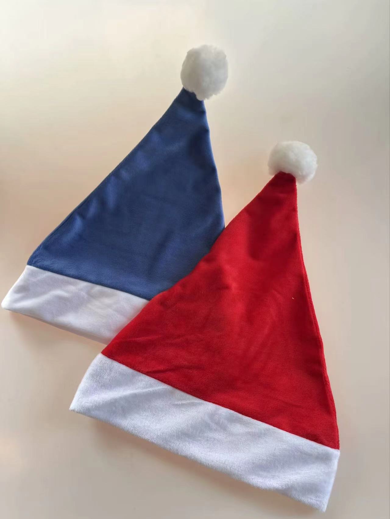 1 知名品牌圣诞装饰品成人儿童圣诞帽节日装扮头饰礼物幼儿园派对红蓝色圣诞树用品圣诞布艺挂件B2