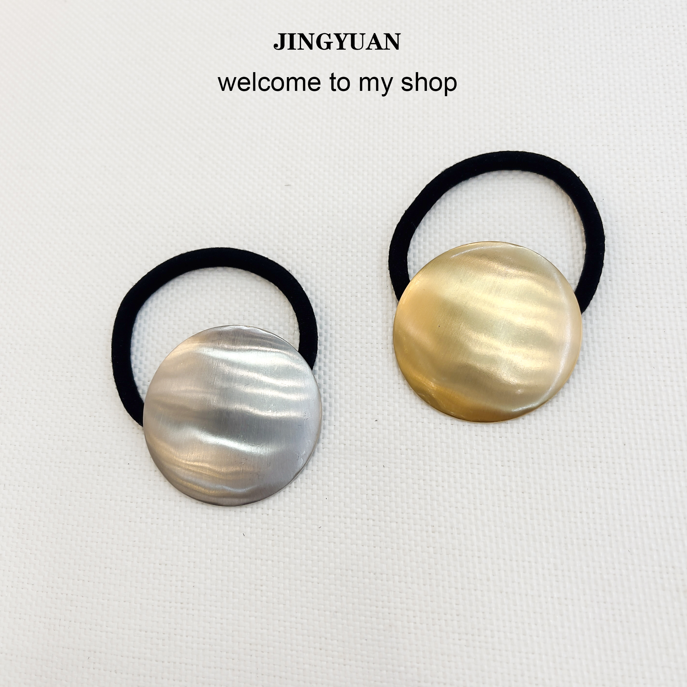 星星爱心小众设计合金凹凸半圆发圈新款发绳气质扎头绳女高弹橡皮筋详情3