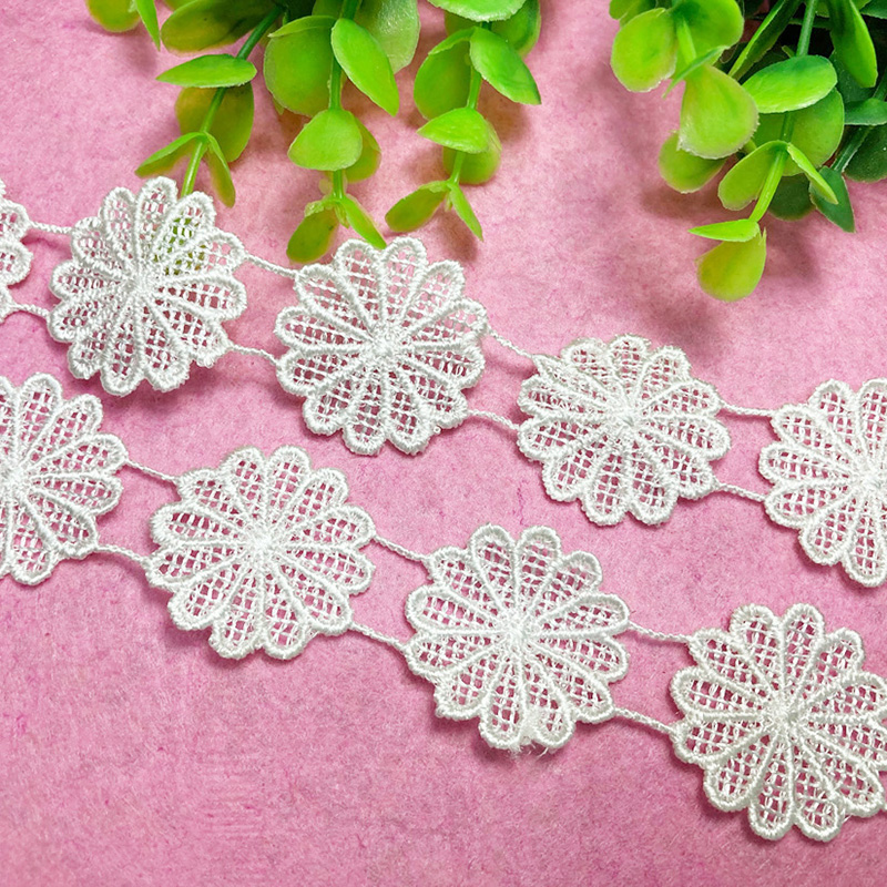 White in-stock, embroidered polyester lace home textiles, handcrafted cuffs, collars, curtains, hair accessories and accessories Application Scenario