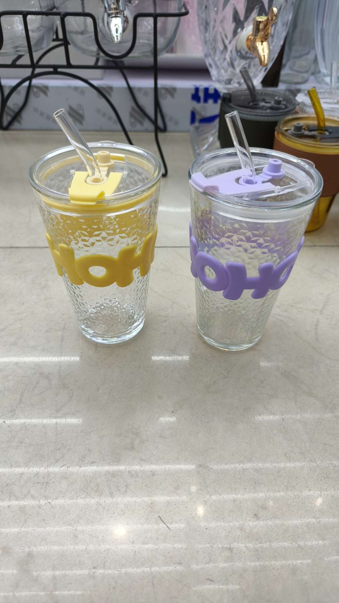 Glass cups, water cups, cups, straw cups, daily necessities, hotel supplies Item Picture