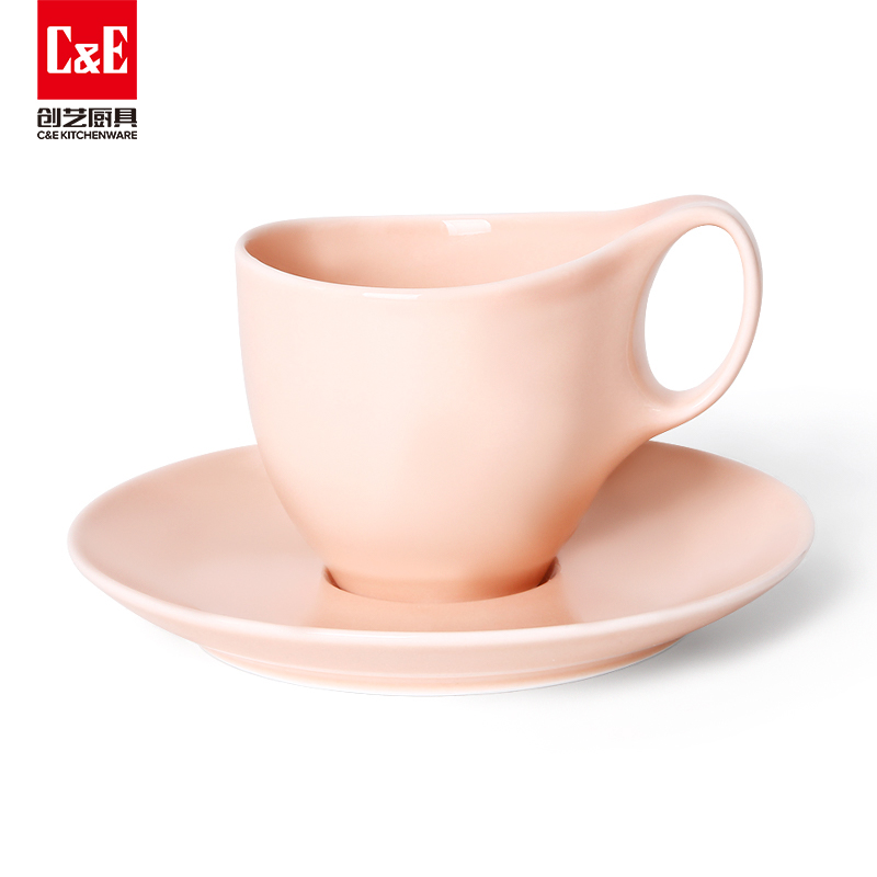 C&E创艺咖啡杯碟套组高颜值陶瓷杯新款水杯家用餐厅咖啡馆详情3