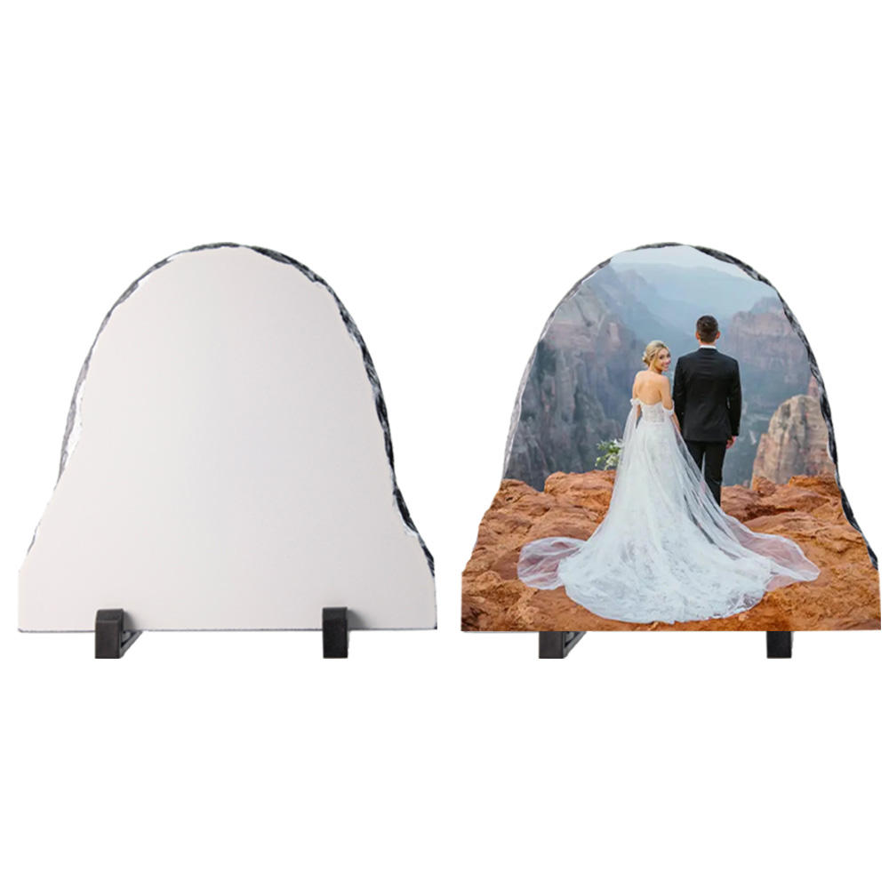 15*15 heat transfer blank SLATE lithographic plate painting wholesale rock display table heart-shaped circular stone painting Application Scenario