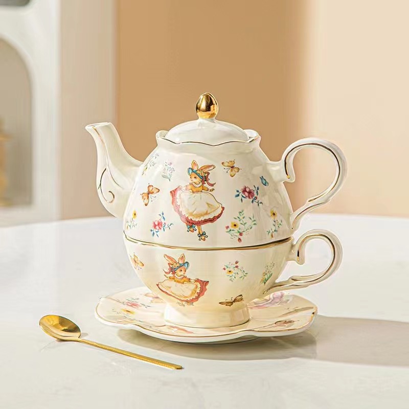 Coffee cup set, ceramic cup, mother-and-child pot, one pot, one cup, one plate and one spoon, gift set detail image 8