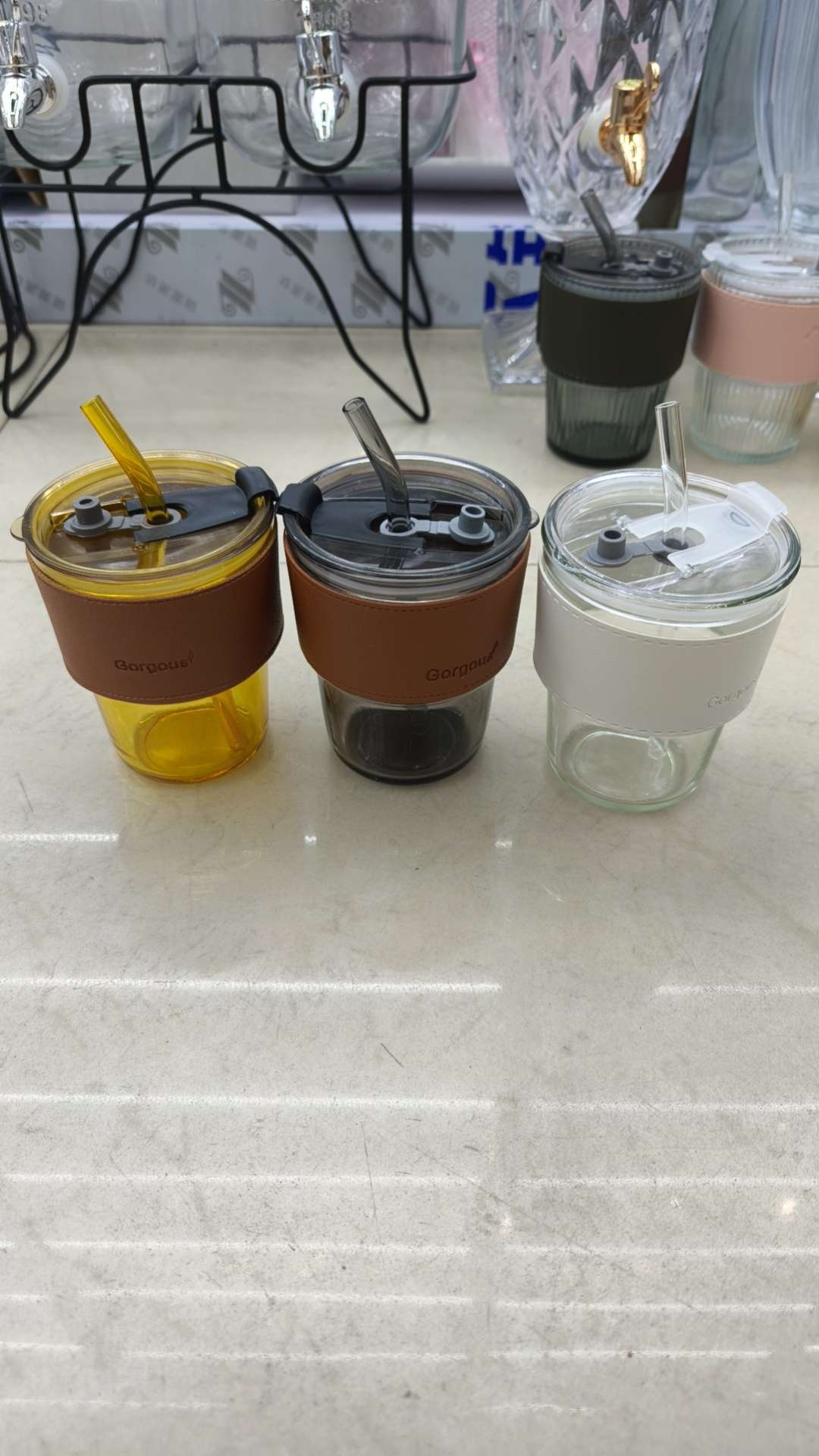 Glass cups, water cups, cups, straw cups, daily necessities, hotel supplies details Picture