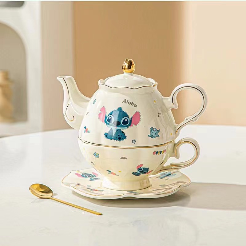 Coffee cup set, ceramic cup, mother-and-child pot, one pot, one cup, one plate and one spoon, gift set Application Scenario