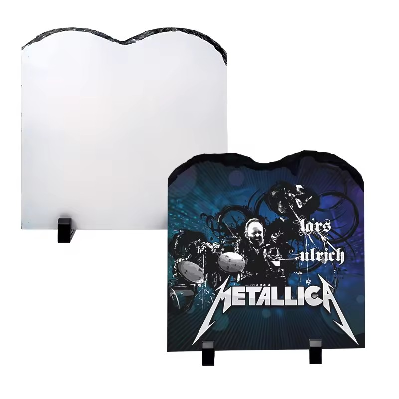15*15 heat transfer blank SLATE lithographic plate painting wholesale rock display table heart-shaped circular stone painting Specification image