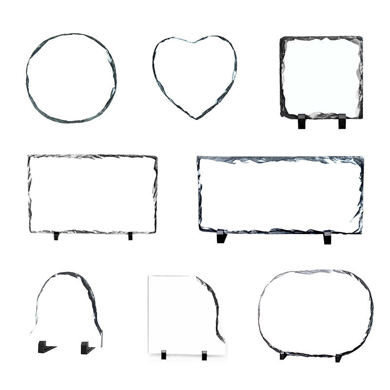15*15 heat transfer blank SLATE lithographic plate painting wholesale rock display table heart-shaped circular stone painting Item Picture