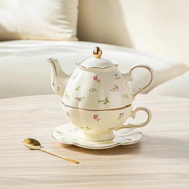 Coffee cup set, ceramic cup, mother-and-child pot, one pot, one cup, one plate and one spoon, gift set detail image 9