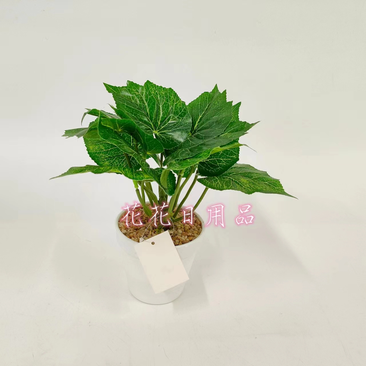 仿真花假花盆景塑料盆绿植小纹叶装饰摆件品