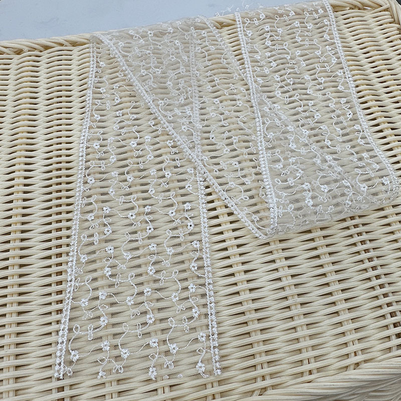 纺织皮革专用花边PVC 蕾丝花边装饰辅料 民族风织带设计 8cm枝条涤光花边 头饰饰品配件辅料 礼品烘焙包装辅料详情图2