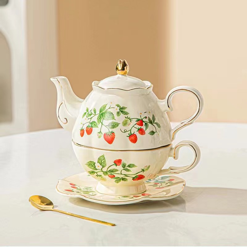Coffee cup set, ceramic cup, mother-and-child pot, one pot, one cup, one plate and one spoon, gift set detail image 7