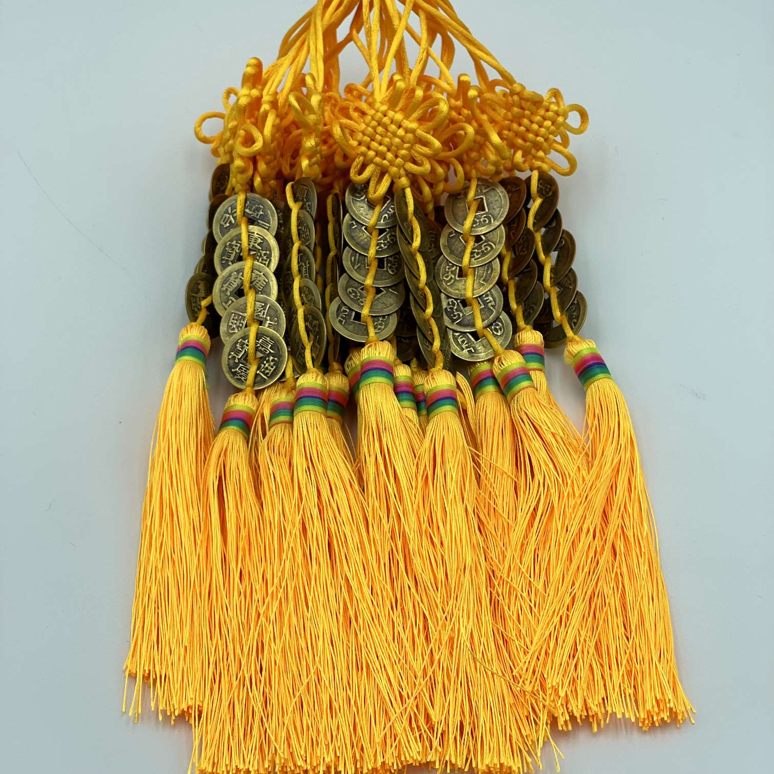 Yiwu City Lin 烺 handicrafts wholesale 6 coils 2.5 copper coins Five Emperors' strings red and yellow Five Emperors' strings street stall goods detail image 7