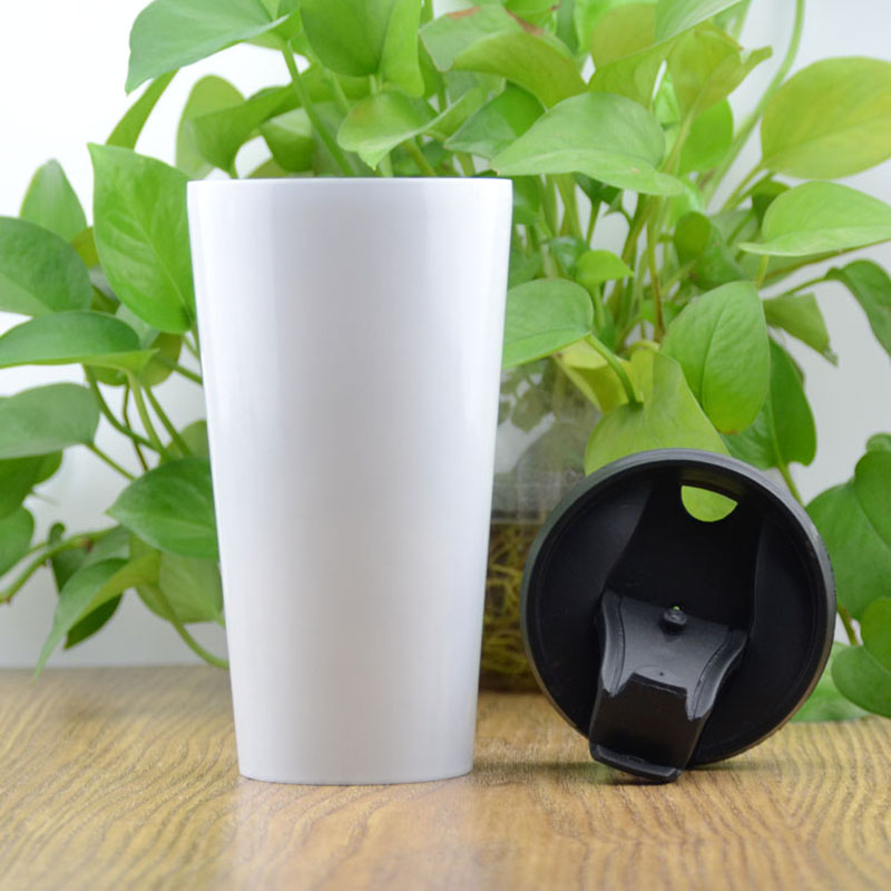 Portable coffee cup with heat insulation cover, travel cup, shock-resistant car straight conical cup Specification image