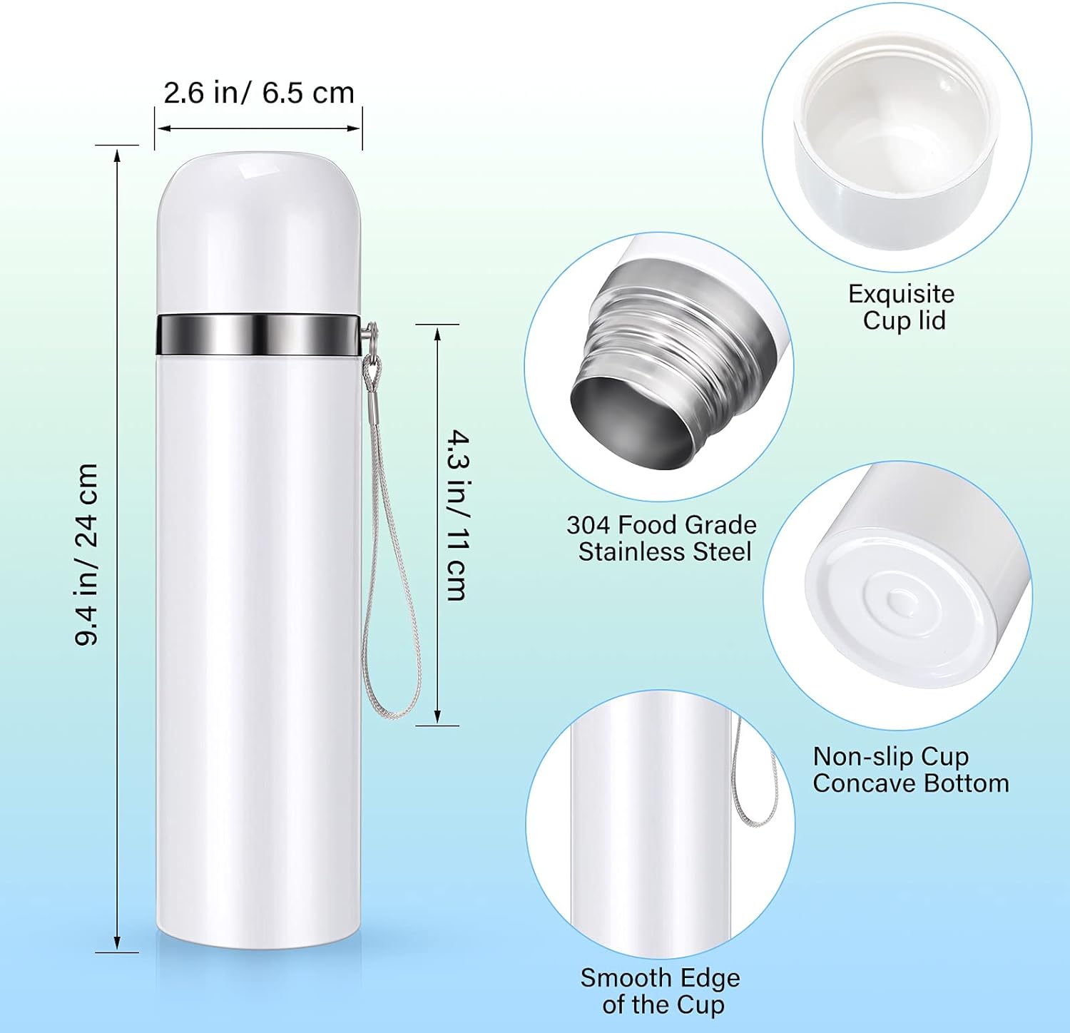 DIY printed image of the white blank layer of the thermal sublimation bullet-shaped insulated cup with a rope details Picture