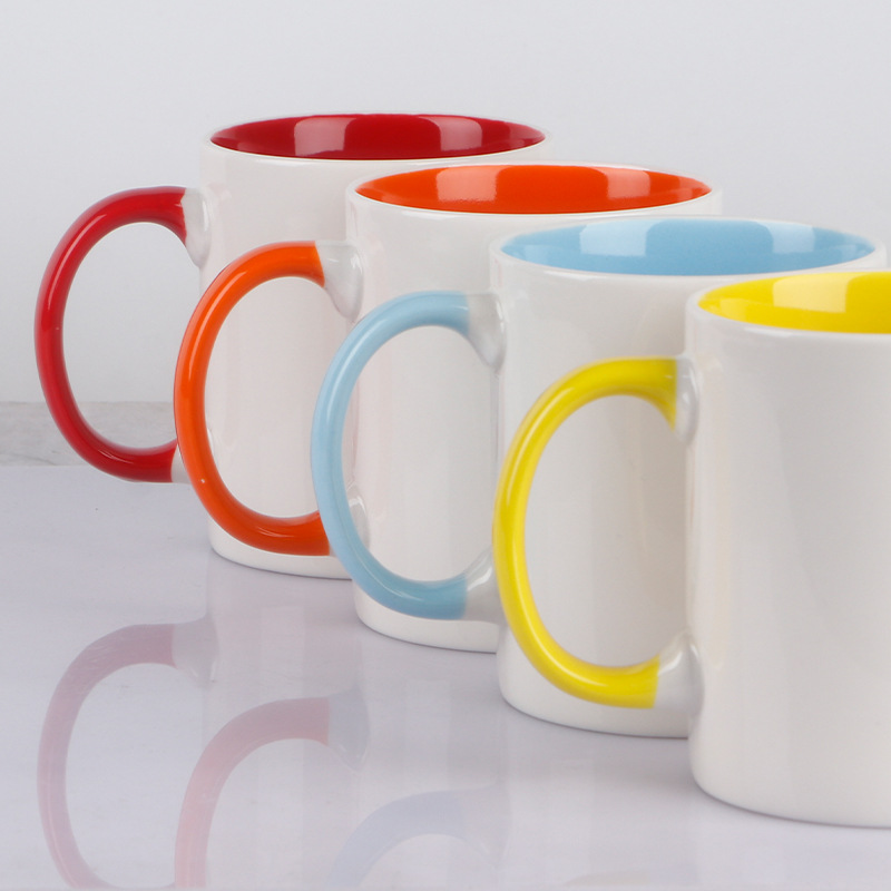 Heat transfer ceramic cups, blank ceramic mugs, heat transfer blank consumables, DIY creative blank sublimation ceramic mugs details Picture