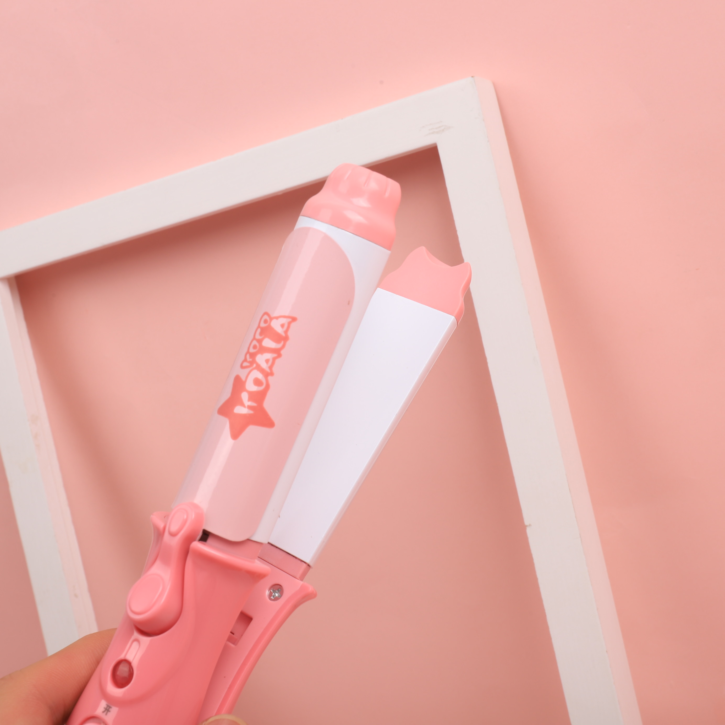 Cartoon girl heart curling and straightening dual-purpose hair styling device, student ladies' curling iron styling bangs straightening device, box set hair styling splint details Picture