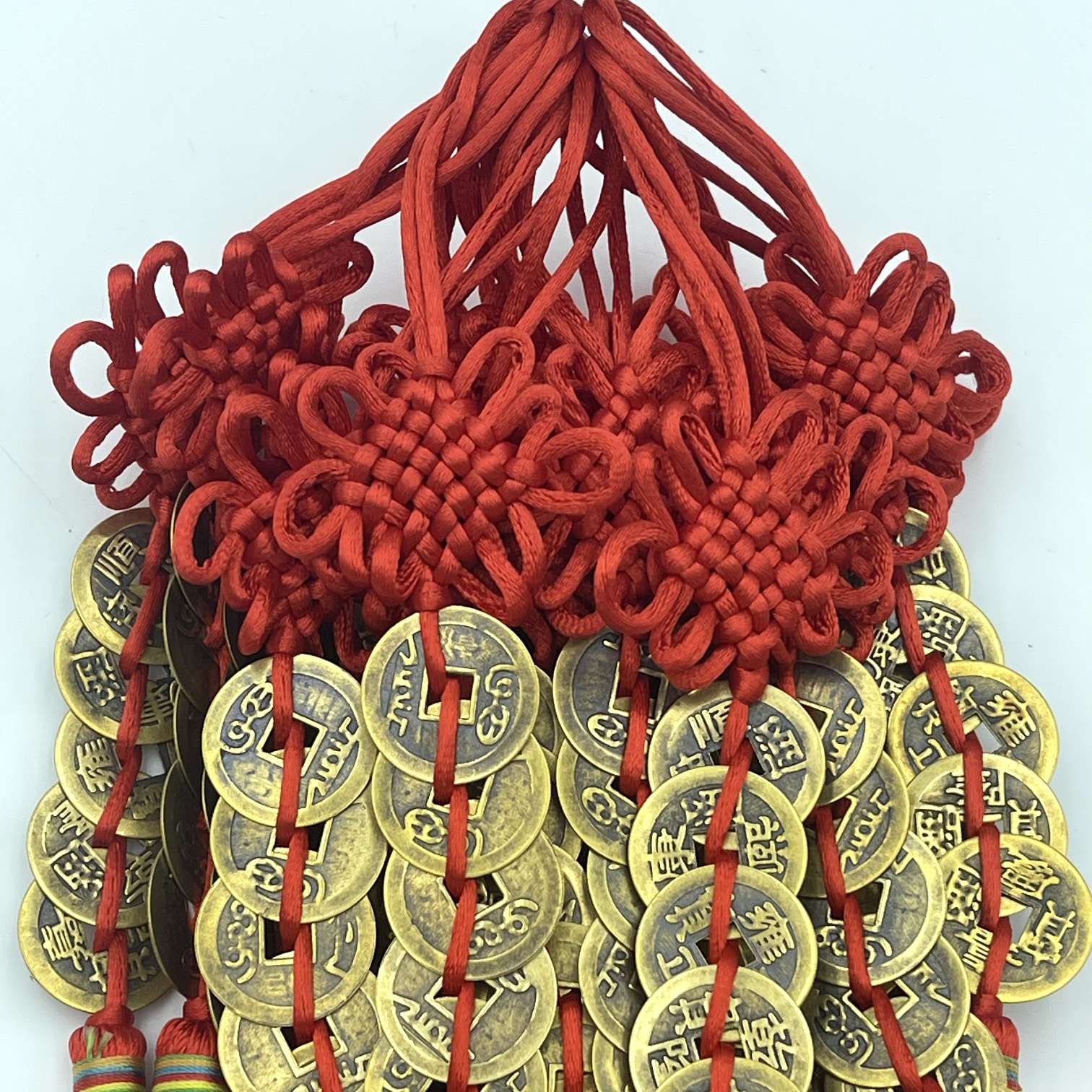 Yiwu City Lin 烺 handicrafts wholesale 6 coils 2.5 copper coins Five Emperors' strings red and yellow Five Emperors' strings street stall goods detail image 4