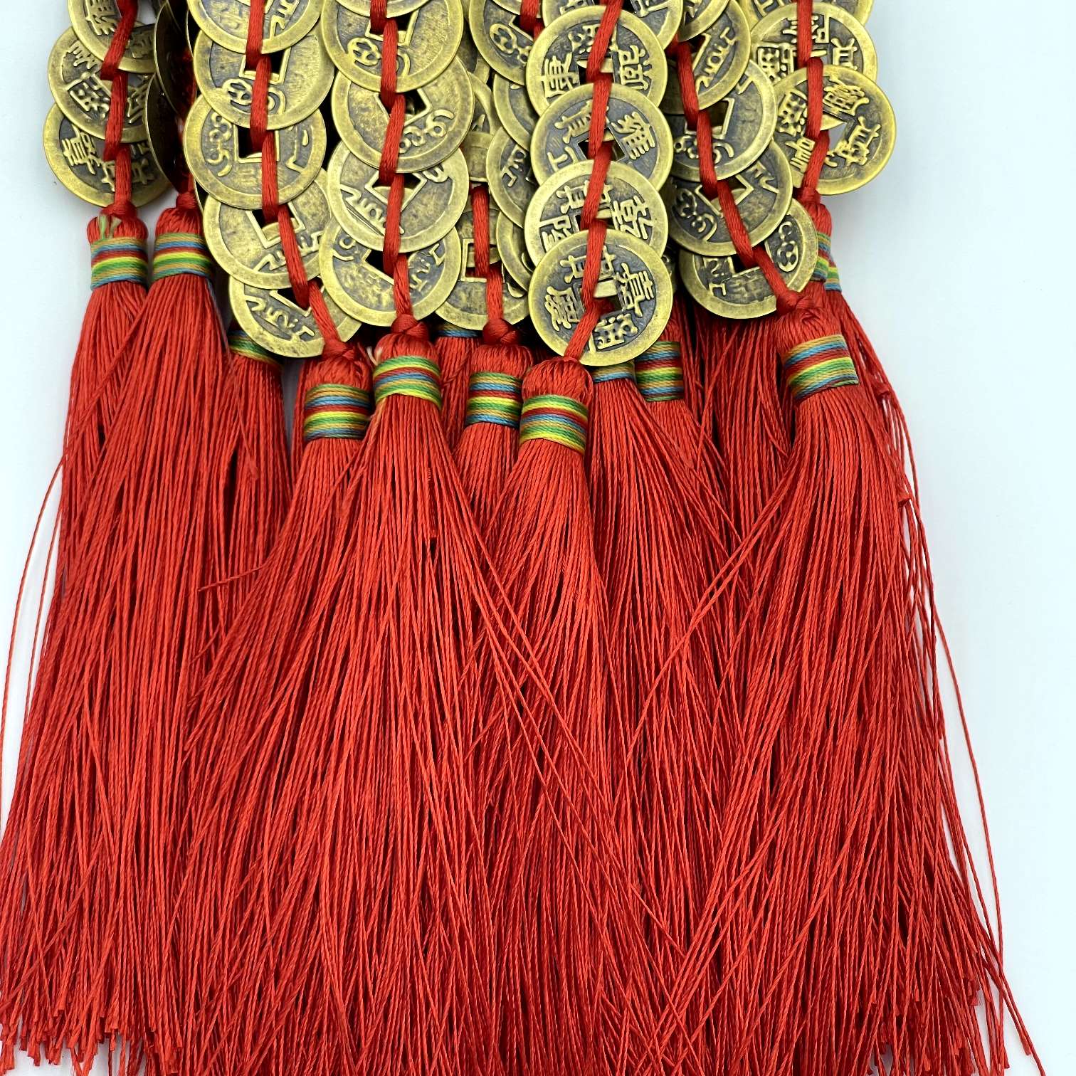Yiwu City Lin 烺 handicrafts wholesale 6 coils 2.5 copper coins Five Emperors' strings red and yellow Five Emperors' strings street stall goods detail image 3