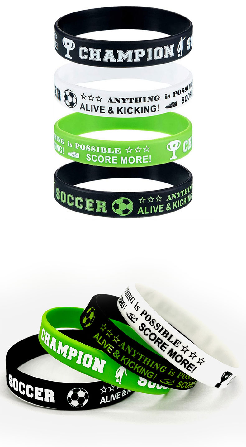 跨境欧美世界杯丝印手腕带football团建运动足球soccer 硅胶手环跨境欧美世界杯丝印手腕带football团建运详情3