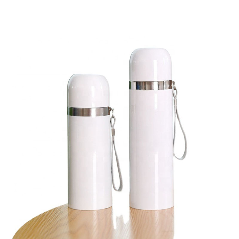 DIY printed image of the white blank layer of the thermal sublimation bullet-shaped insulated cup with a rope Item Picture