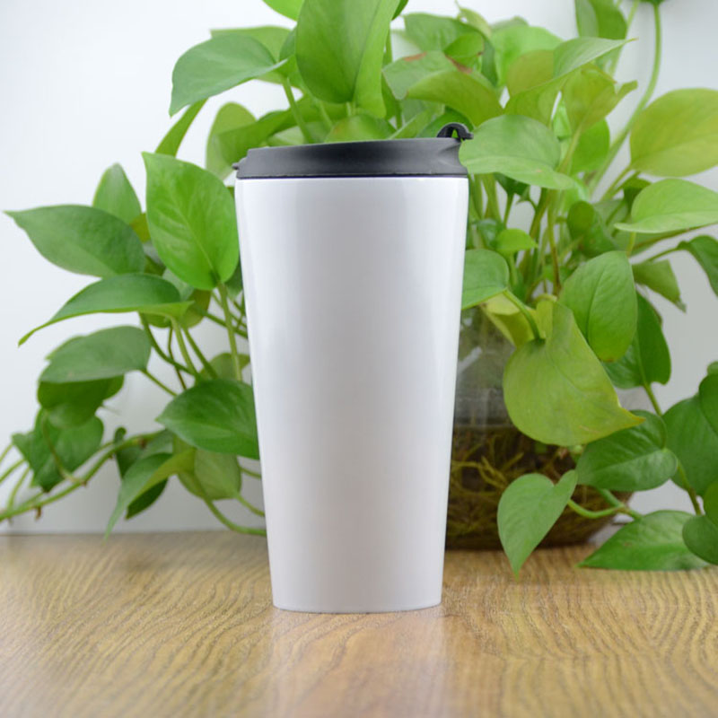 Portable coffee cup with heat insulation cover, travel cup, shock-resistant car straight conical cup