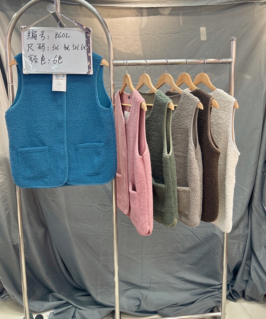 2024 Korean version new women's imitation lambskin vest, sweater, leather granular fleece vest, plush vest, waistcoat, versatile outerwear, wholesale bestseller