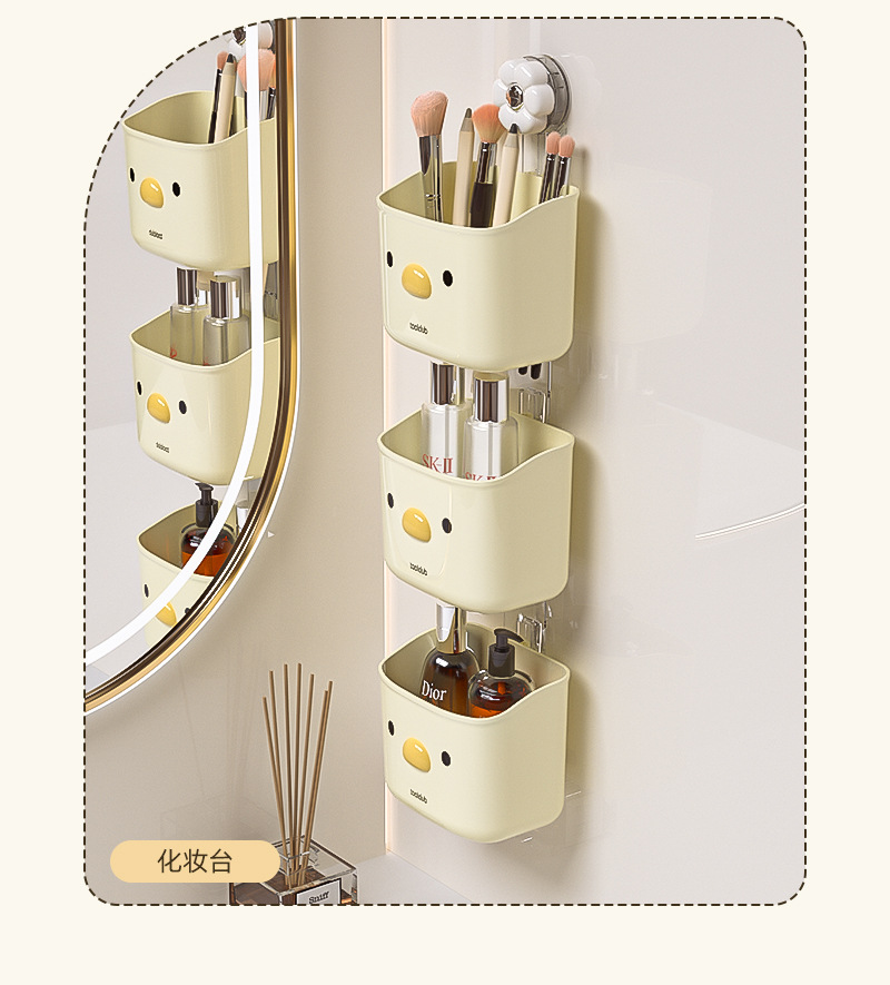 B78-ZWL24052 suction cup model suction cup storage rack for kitchen scallions, ginger and garlic, wall-mounted suction cup storage frame detail image 14