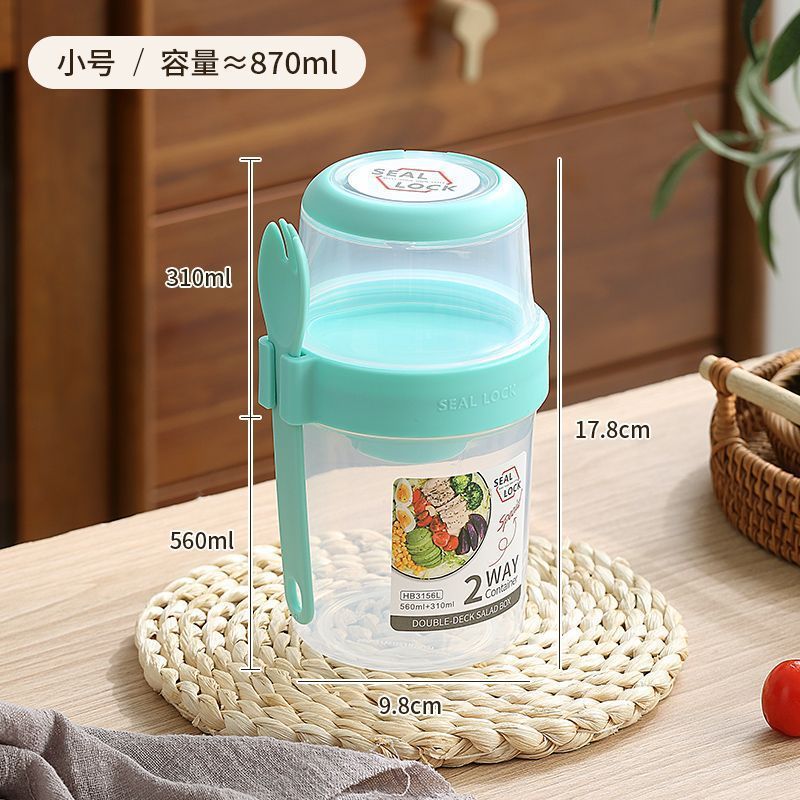 W58-HB3156L Portable double-layer Salad cup with lid, oat cup, yogurt and nut fat-reducing takeout cup Application Scenario