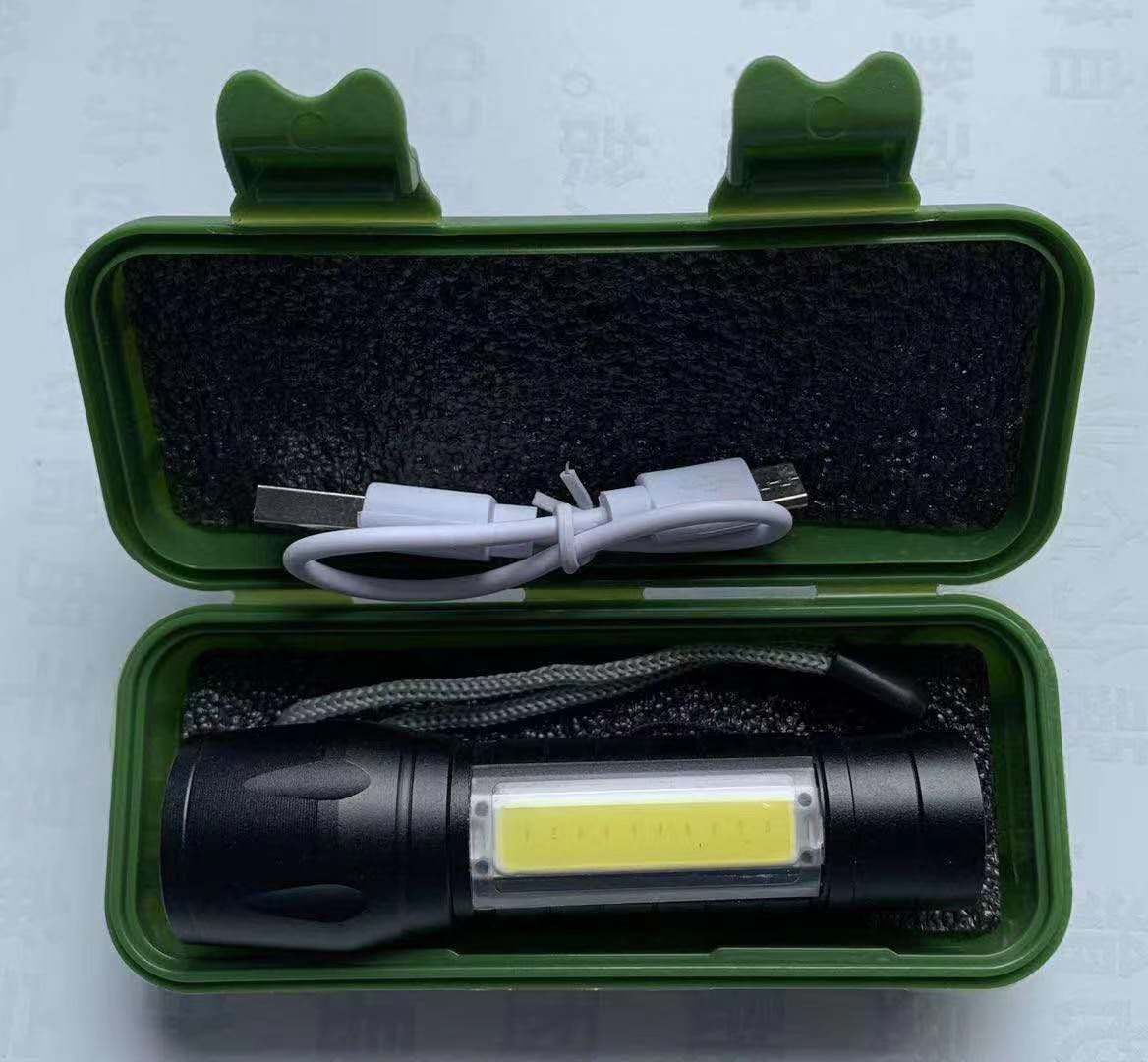 跨境爆款强光手电筒COB侧面光手电批发USB充电侧灯手电筒铝合金手电筒详情2