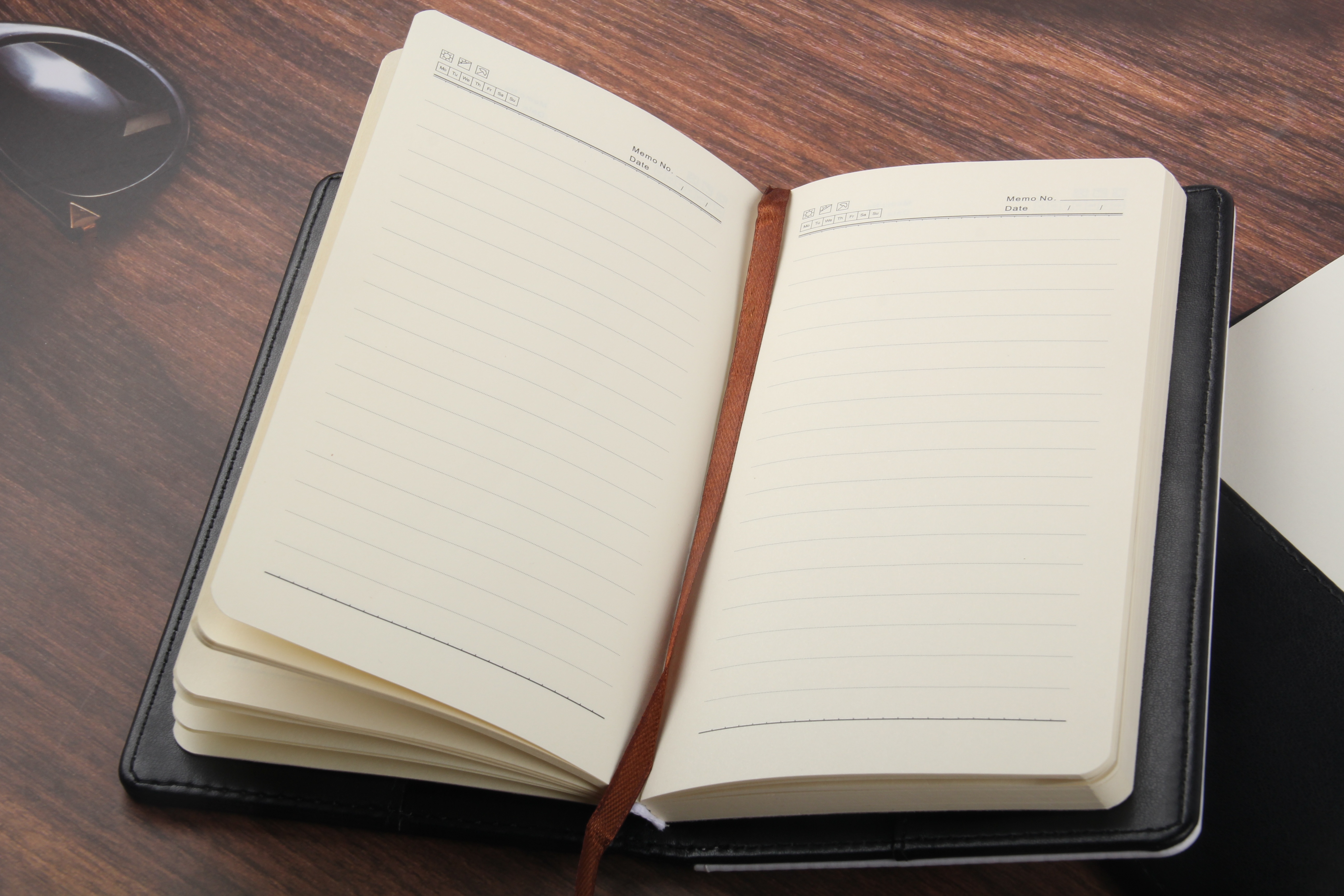 Heat transfer business pu leather notebook, stationery, simple gift, diary, hardcover office notebook, custom logo Specification image