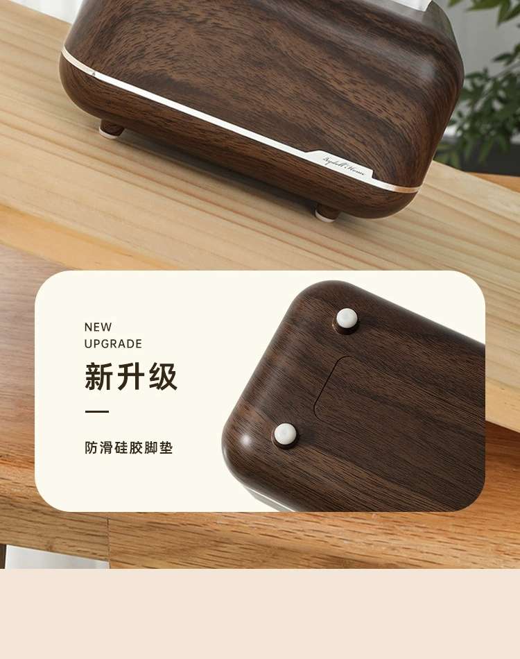 B78-ZJH24071 High appearance level desktop home napkin box, creative imitation walnut wood living room storage tissue box detail image 8