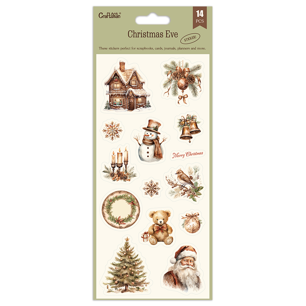 retro Christmas paper stickers -Christmas Eve - perfect for cards / scrapbooks / jouranls / planners / Gift diy decoration AC-ST240902 full figure