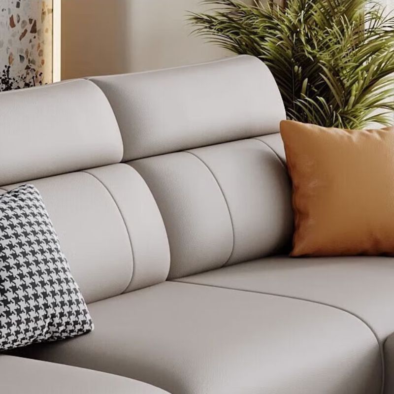Cream-style genuine leather sofa for living room, large and small units, straight row, modern, simple and light luxury leather sofa, 2024 new model, contact surface, Nedifen cowhide - sponge version Application Scenario