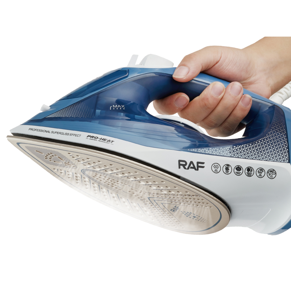 RAF European standard cross-border household steam iron, handheld hanging electric iron with wire, dry and wet dual-purpose, 1600W Item Picture