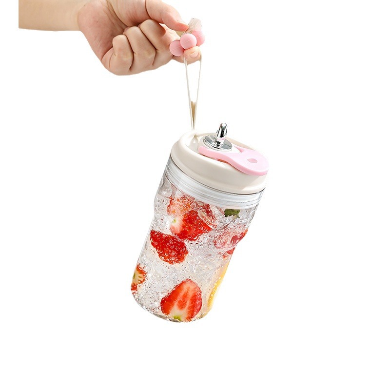 H185- Double-sipper Coffee cup, plastic cup, baby grade pc material water cup, shockproof and heat-resistant portable coffee cup Item Picture