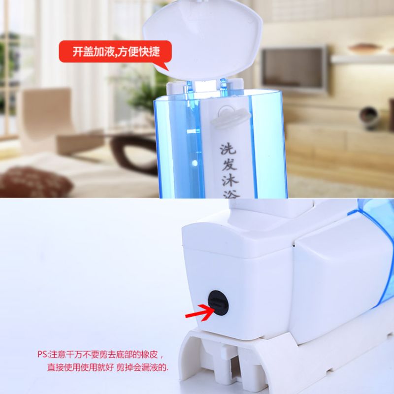 Wall-mounted manual double-head body wash bottle box for hotel bathrooms, soap dispenser, hand sanitizer dispenser, no need for drilling details Picture