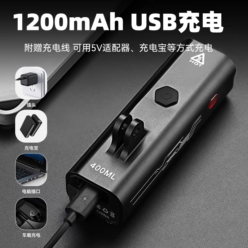1934 USB rechargeable bicycle, aluminum alloy headlight, bicycle hanging headlight, strong flashlight, cycling equipment Application Scenario