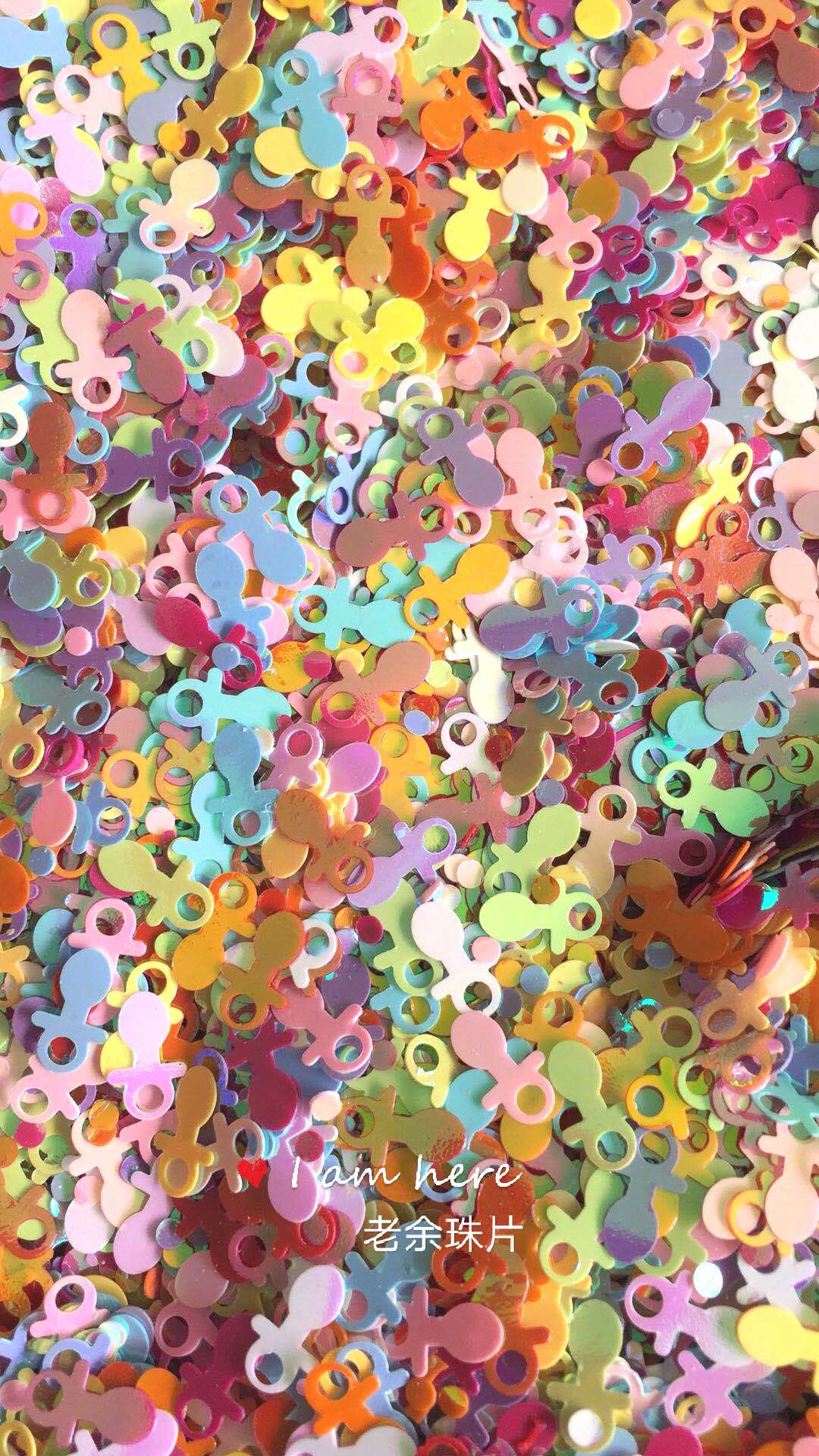 混色美人鱼亮片珠片，幼儿DIY配件小装饰，圣诞，饰品，工艺品装饰配件，500克每包白底实物图