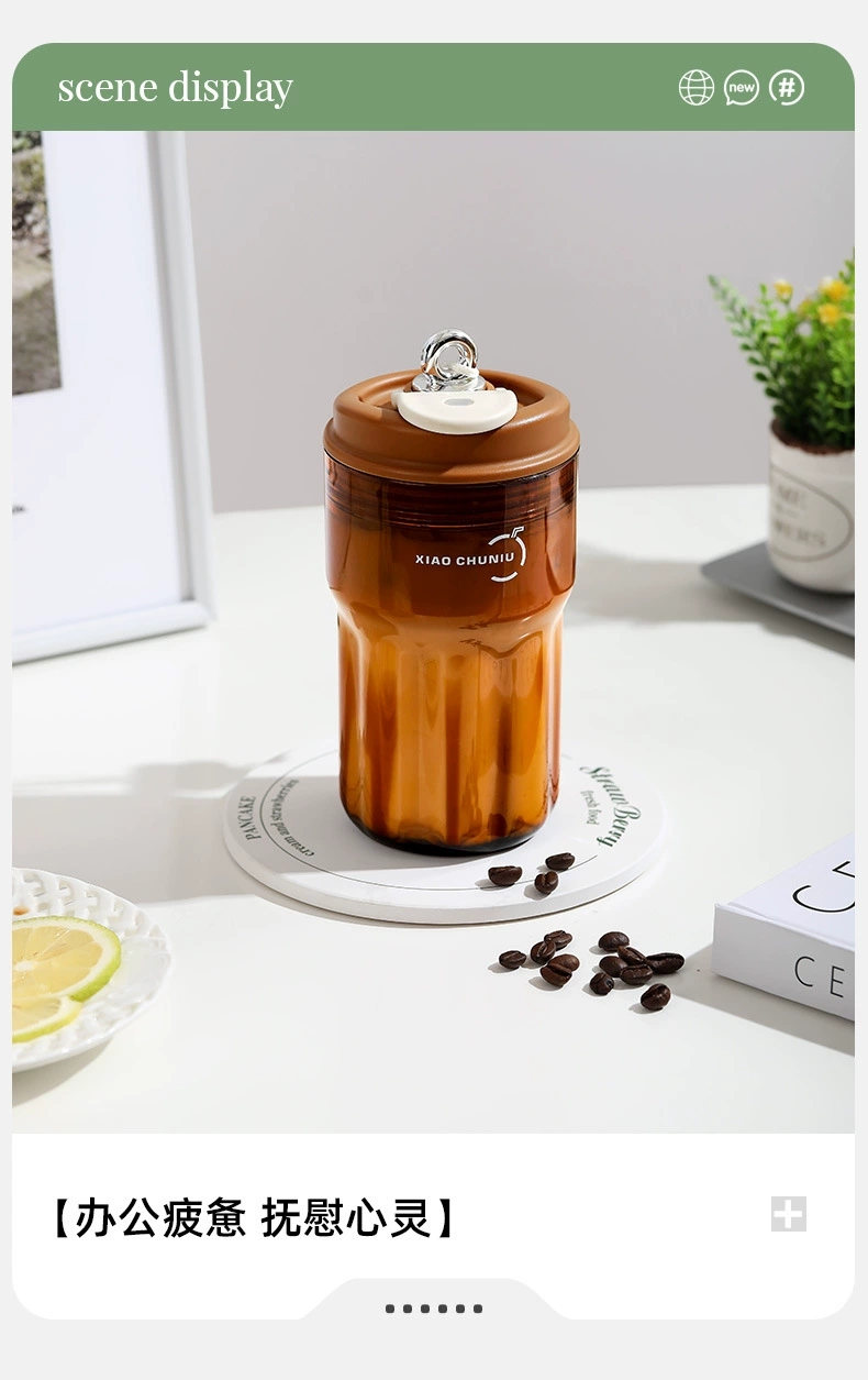 H185- Double-sipper Coffee cup, plastic cup, baby grade pc material water cup, shockproof and heat-resistant portable coffee cup detail image 13