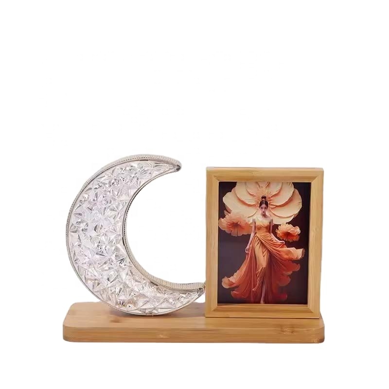 Heat transfer blank photo frame, bamboo and wood with night light, DIY picture printing photo frame, blank commemorative photo frame, home table decoration gift Application Scenario