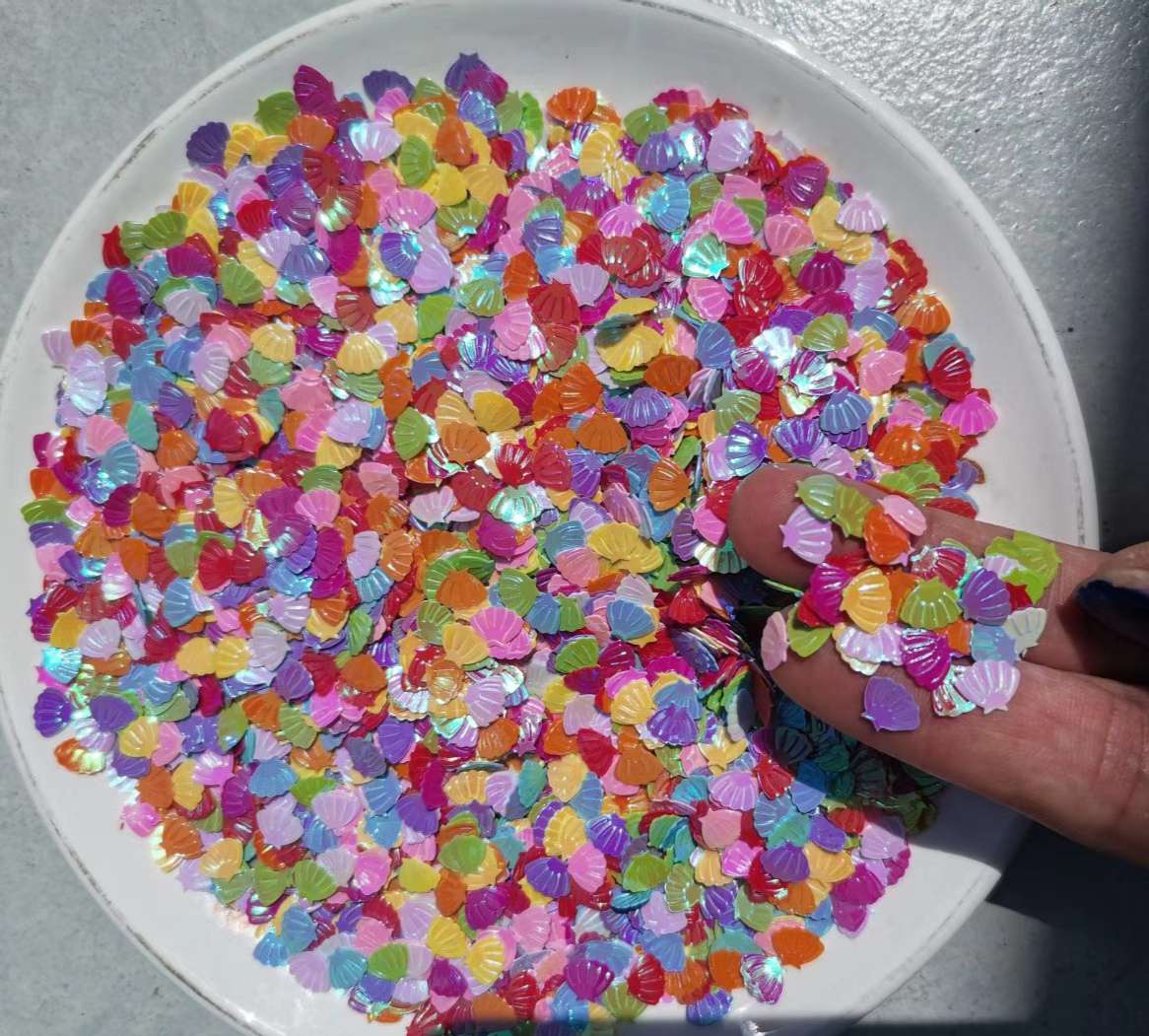 混色美人鱼亮片珠片，幼儿DIY配件小装饰，圣诞，饰品，工艺品装饰配件，500克每包详情图5
