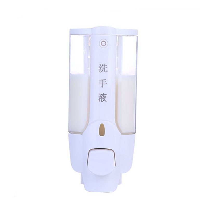Wall-mounted manual double-head body wash bottle box for hotel bathrooms, soap dispenser, hand sanitizer dispenser, no need for drilling Specification image