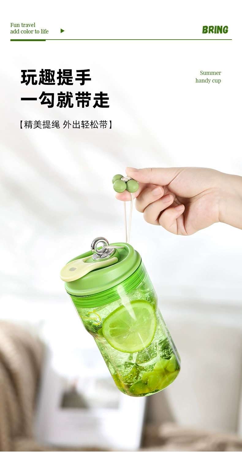 H185- Double-sipper Coffee cup, plastic cup, baby grade pc material water cup, shockproof and heat-resistant portable coffee cup detail image 9