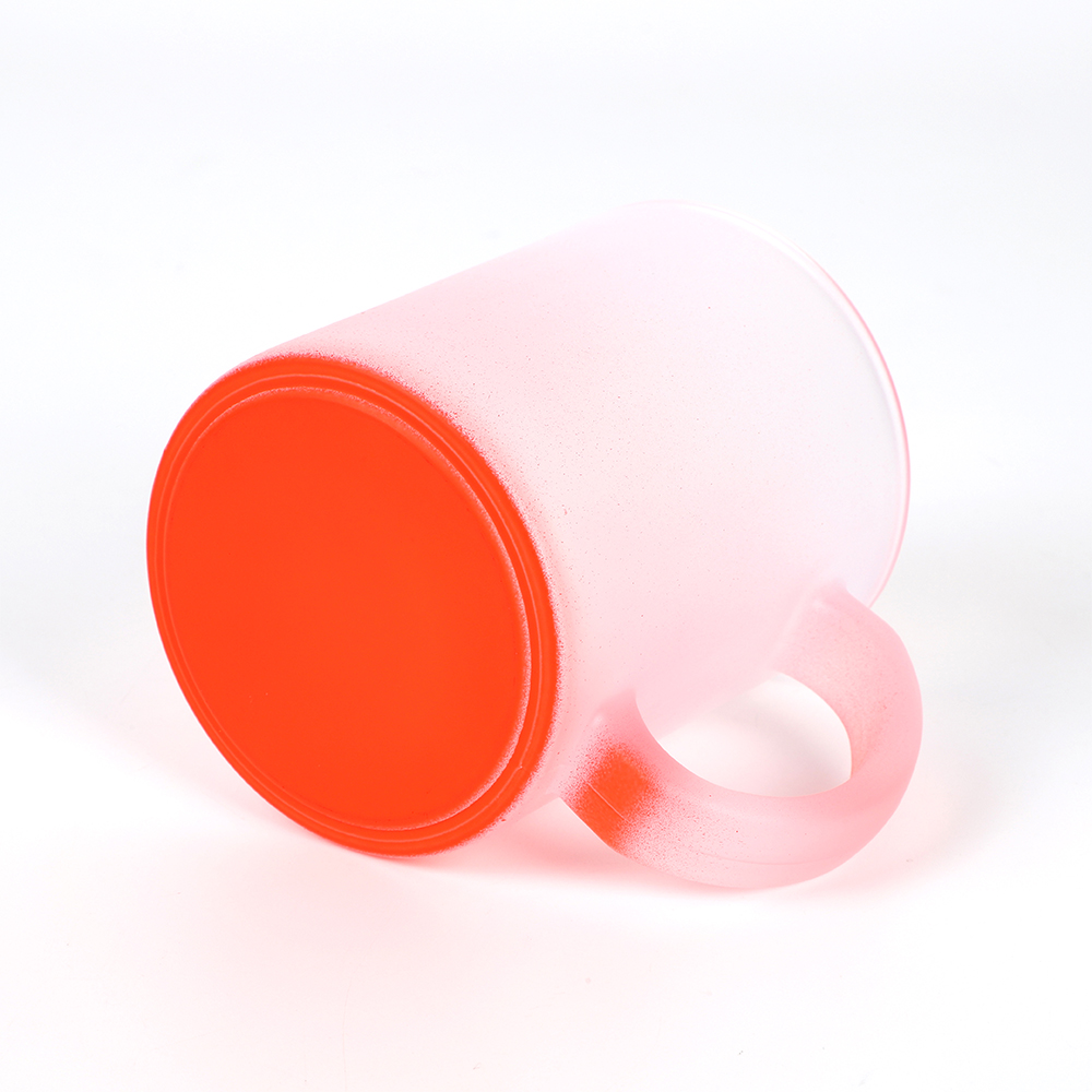 Heat transfer gradient color high appearance level colored frosted glass mug, ins transparent creative glass cup details Picture