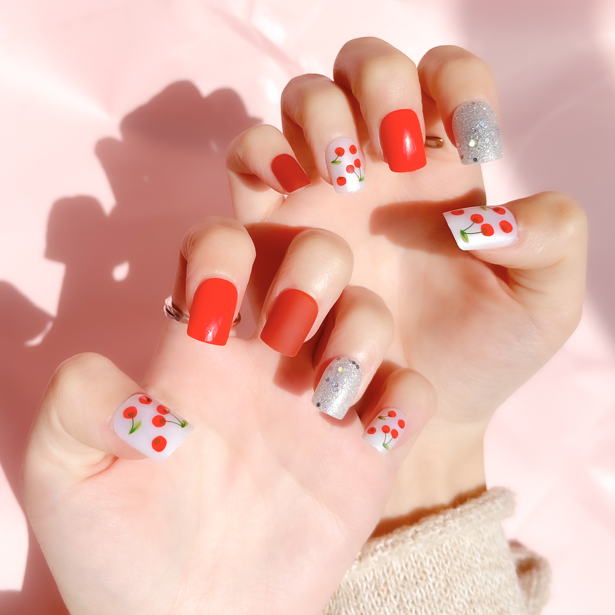 24-piece detachable and wearable nail art pieces in a multi-color scheme are a bestseller in foreign trade Item Picture