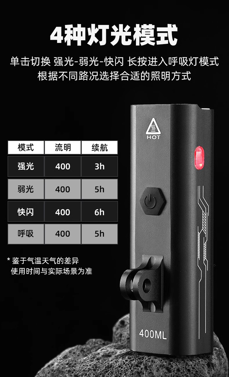 1934 USB rechargeable bicycle, aluminum alloy headlight, bicycle hanging headlight, strong flashlight, cycling equipment pic 6