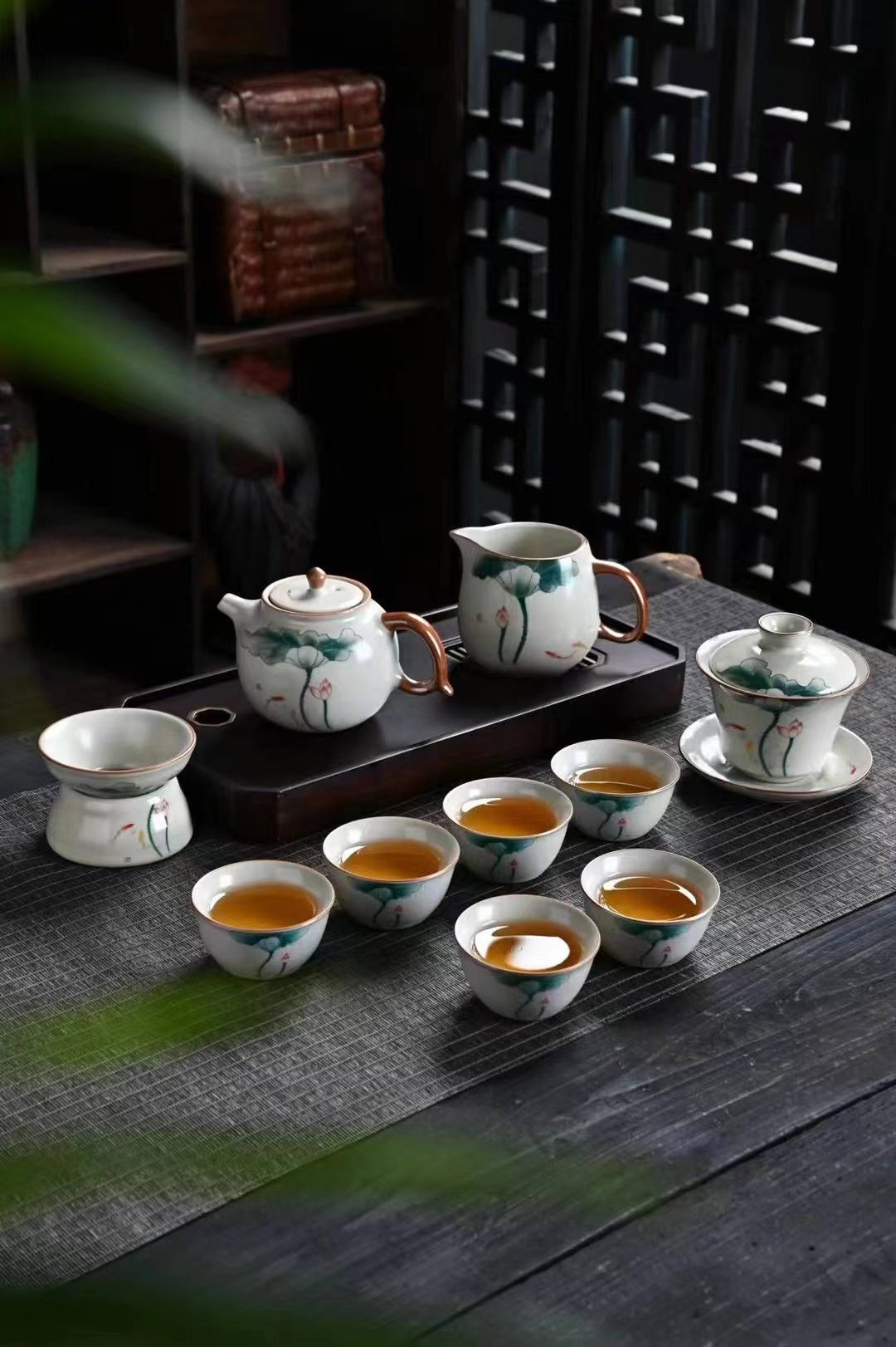 紫砂茶具套装/功夫茶茶具/日本泡茶壶/陶瓷茶罐/玻璃壶白底实物图